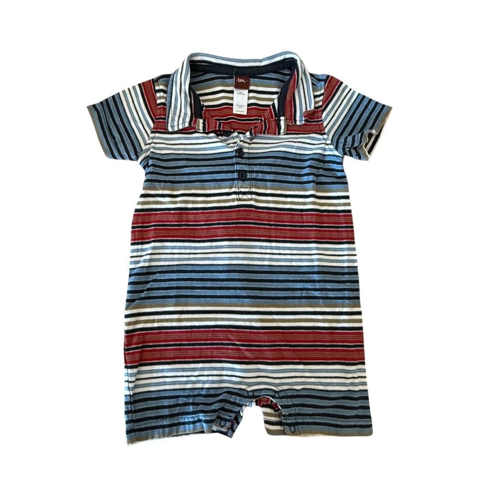 Tea Collection Striped Polo Romper 18-24 Months